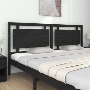 vidaXL Tête de lit Noir 205,5x4x100 cm Bois de pin massif