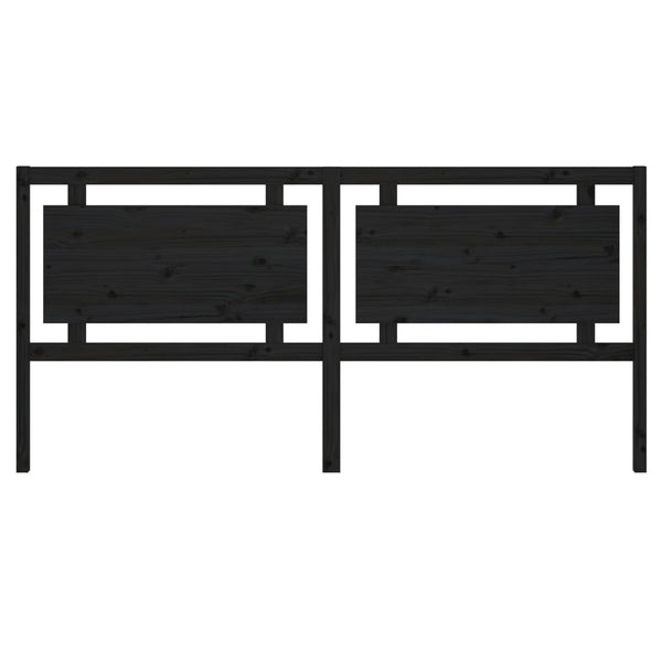 vidaXL Tête de lit Noir 205,5x4x100 cm Bois de pin massif
