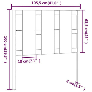 Schwarzes Bettkopfteil 105,5 cm Kiefer Massivholz