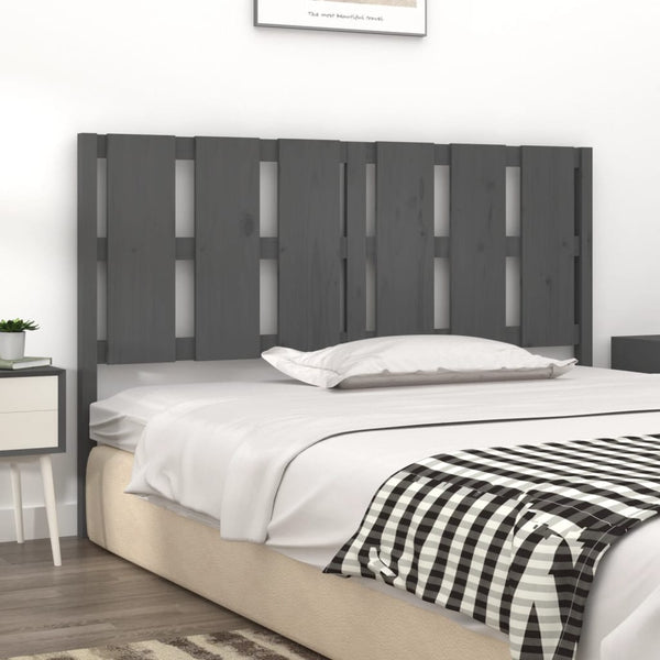 Graues Bett Kopfteil Kiefer Massivholz 155,5cm
