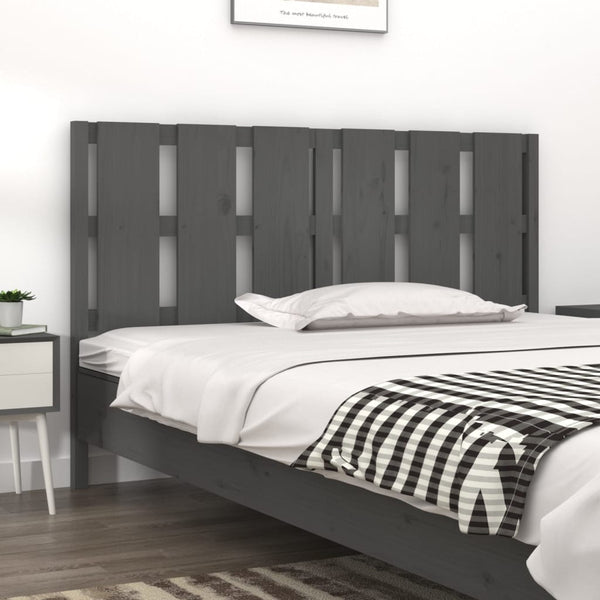 Graues Bett Kopfteil Kiefer Massivholz 155,5cm
