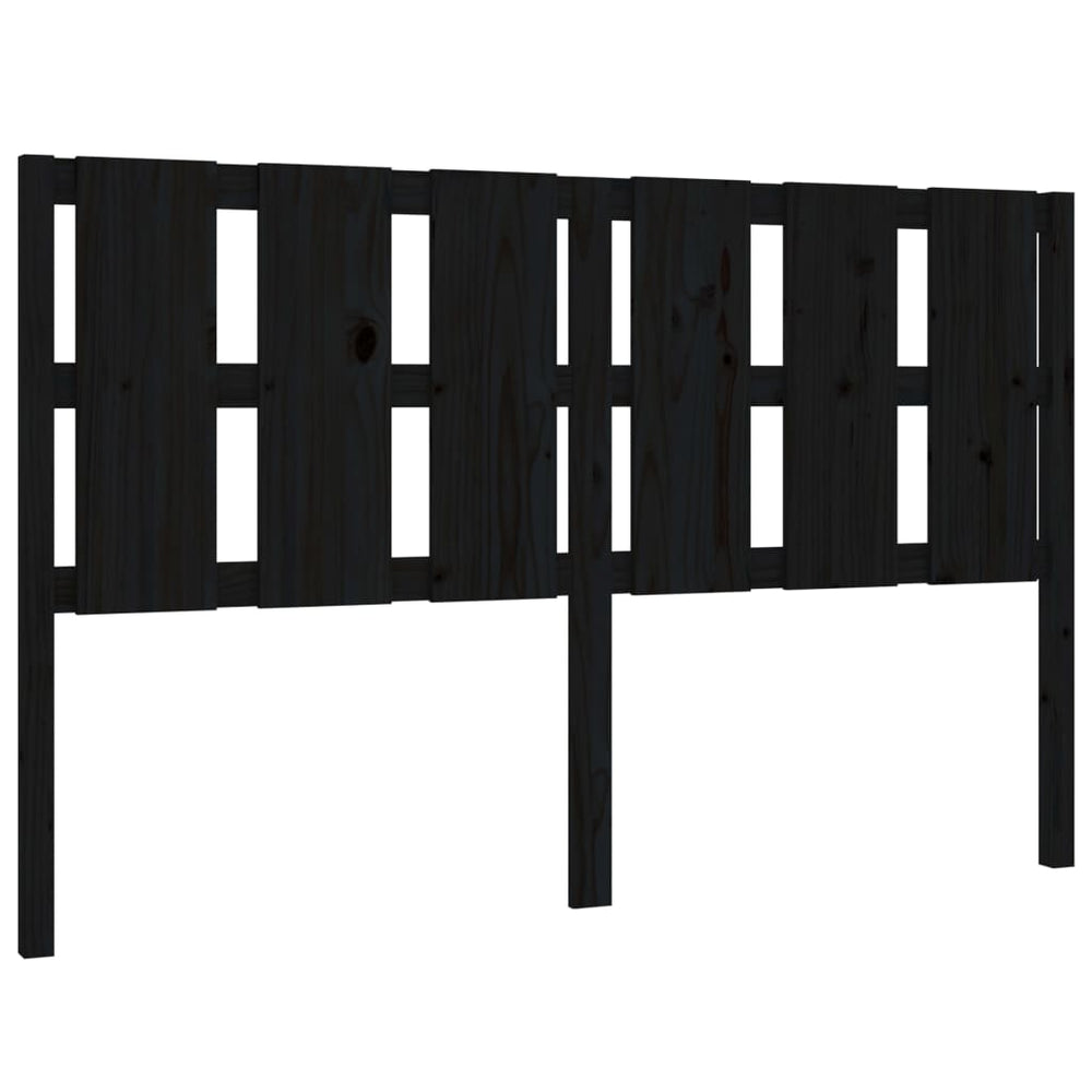 Schwarzes Bett Kopfteil 155,5cm Kiefer Massivholz