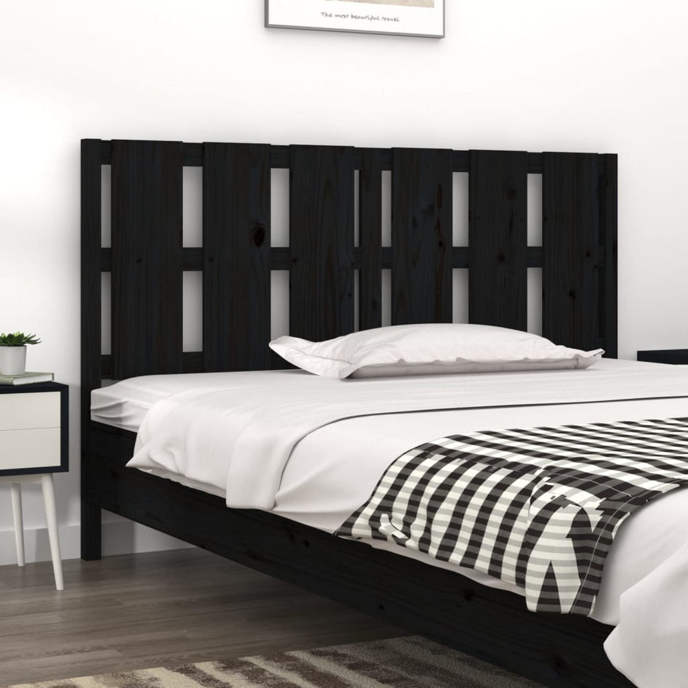 Schwarzes Bett Kopfteil 155,5cm Kiefer Massivholz