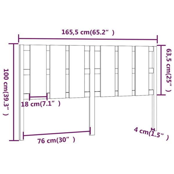 Graues Kiefer Massivholz Kopfteil 165,5cm