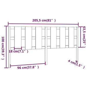 Honigbraunes Massivholz-Kopfteil 205,5 cm