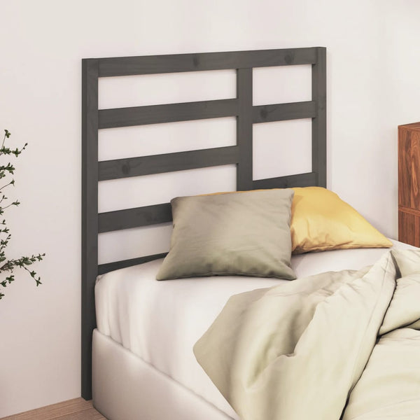 Graues Bett-Kopfteil 81x104 cm Kiefer Massivholz