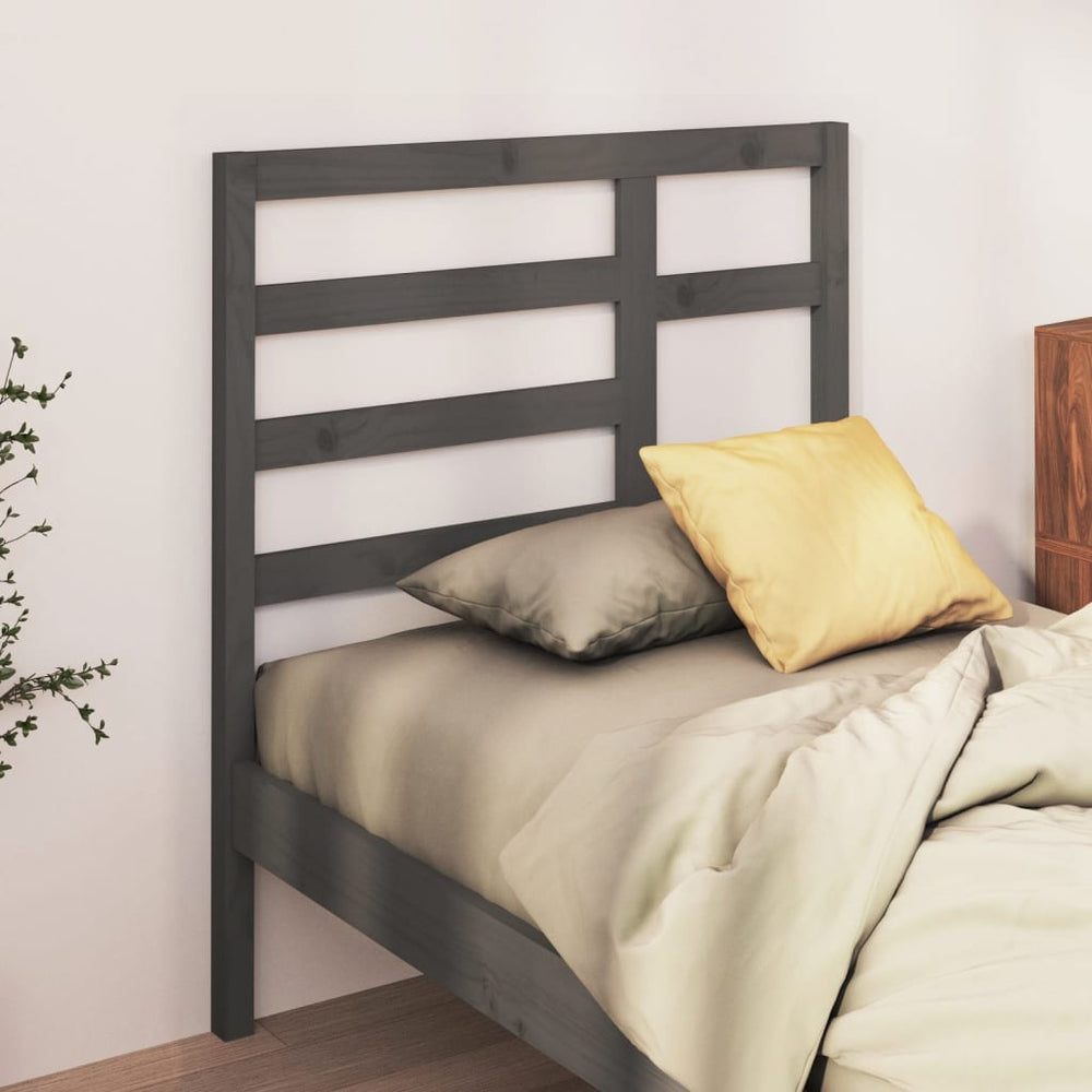Graues Bett-Kopfteil 81x104 cm Kiefer Massivholz