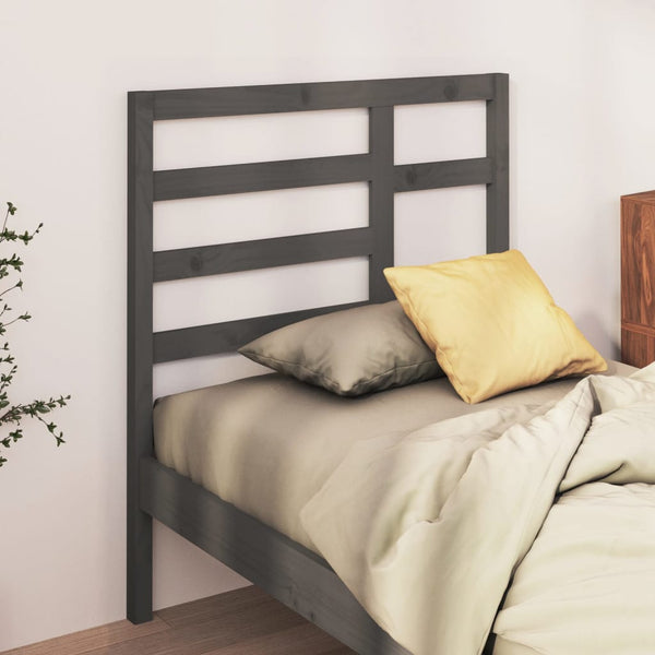 Graues Bett-Kopfteil 81x104 cm Kiefer Massivholz