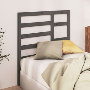 Graues Bett Kopfteil Kiefer Massivholz 96 cm