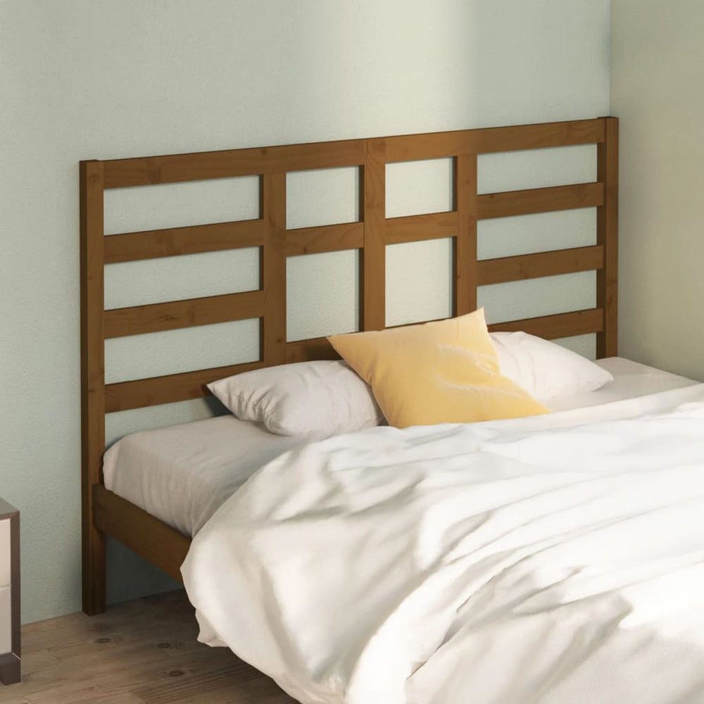 Honigbraunes Kiefer Massivholz Bettkopfteil 141 cm