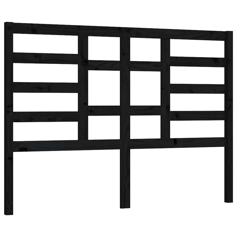 Schwarzes Bettkopfteil 141 cm Kiefer Massivholz