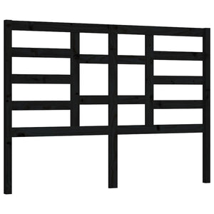 Schwarzes Bettkopfteil 141 cm Kiefer Massivholz
