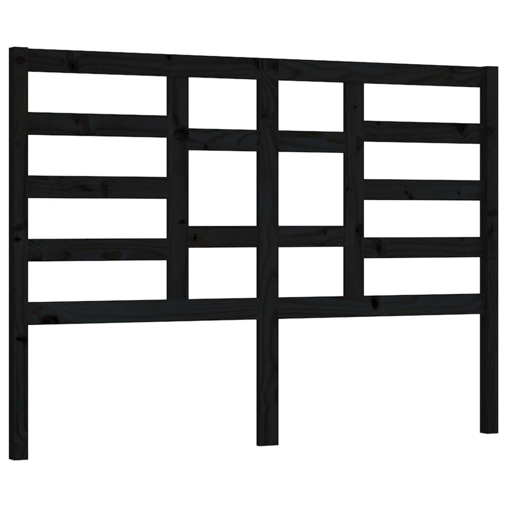 Schwarzes Bettkopfteil 166cm Kiefer Massivholz