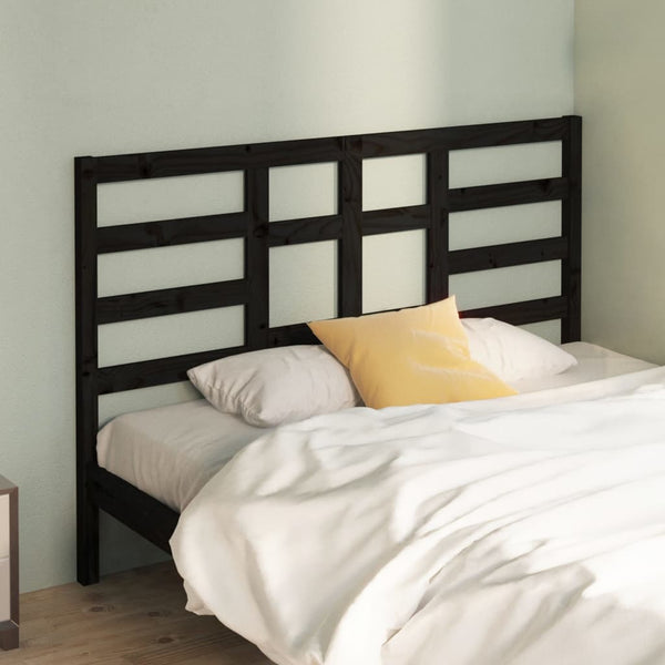 vidaXL Tête de lit Noir 166x4x104 cm Bois de pin massif