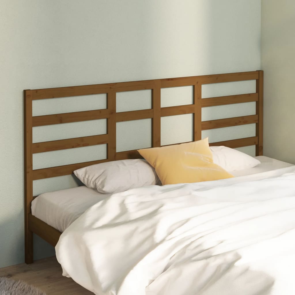 Bett Kopfteil Honigbraun Kiefer Massivholz 186cm