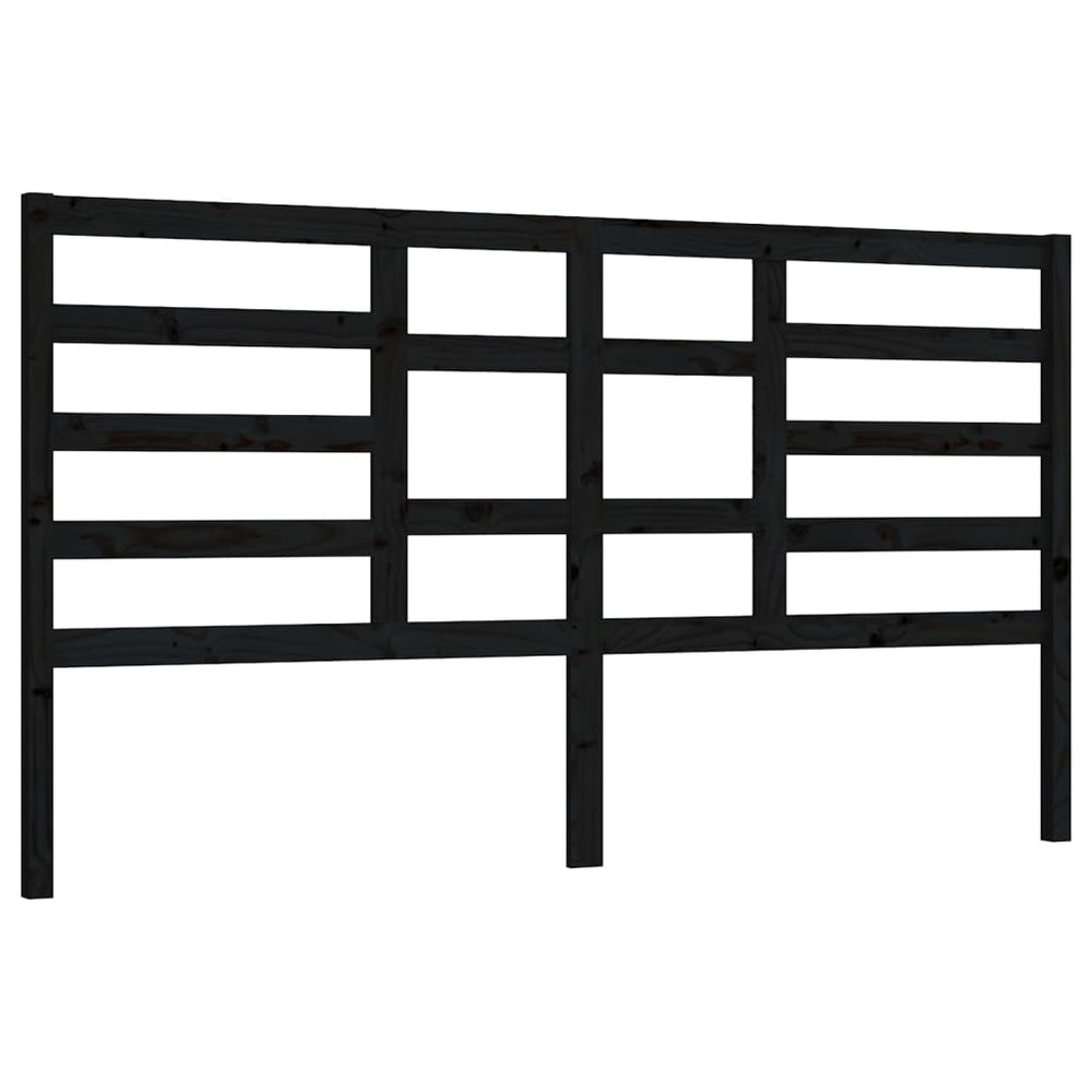 Schwarzes Bett Kopfteil 156cm Kiefer Massivholz