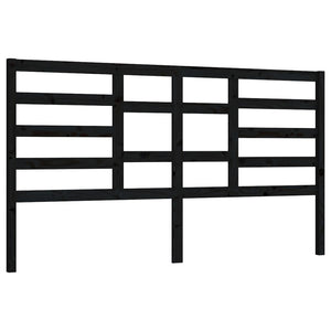 Schwarzes Bett Kopfteil 156cm Kiefer Massivholz
