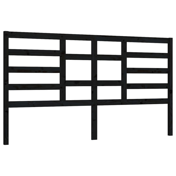 Schwarzes Bett Kopfteil 156cm Kiefer Massivholz