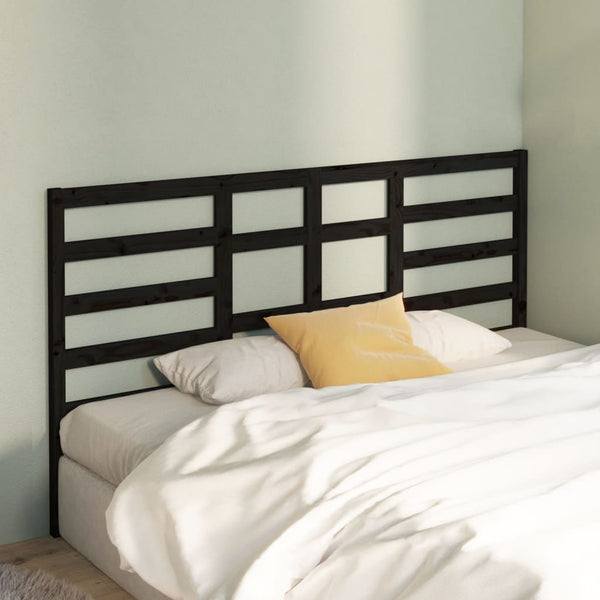 Schwarzes Bett Kopfteil 156cm Kiefer Massivholz