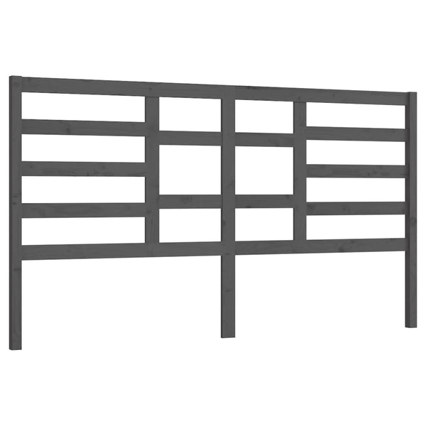 Graues Bett Kopfteil 206 cm Kiefer Massivholz