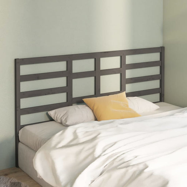 Graues Bett Kopfteil 206 cm Kiefer Massivholz