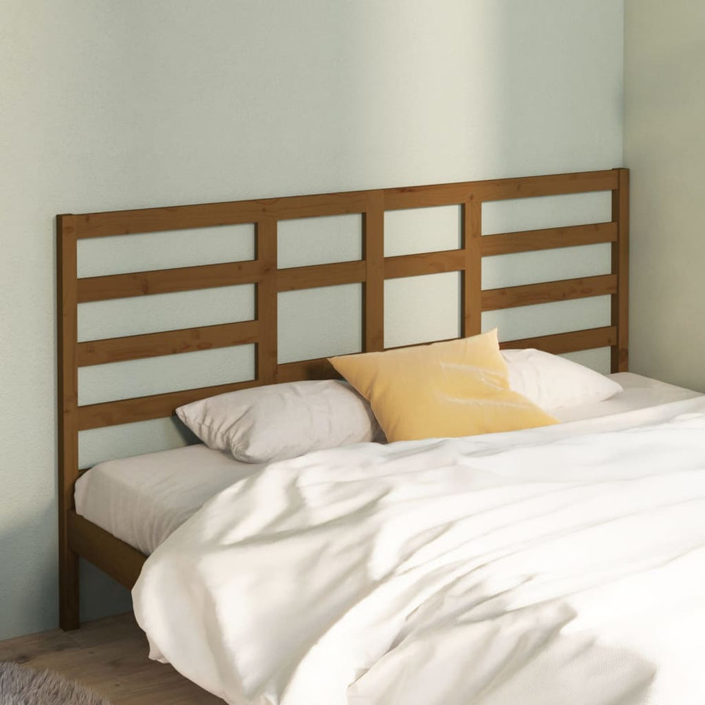 Honigbraunes Bett-Kopfteil Kiefer Massivholz 206cm