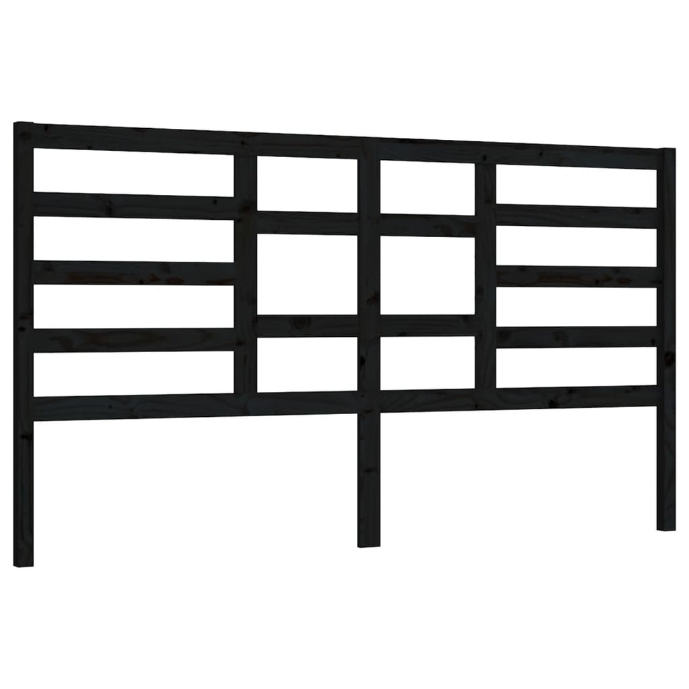 Schwarzes Bettkopfteil 206 cm Kiefer Massivholz