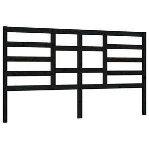 Schwarzes Bettkopfteil 206 cm Kiefer Massivholz