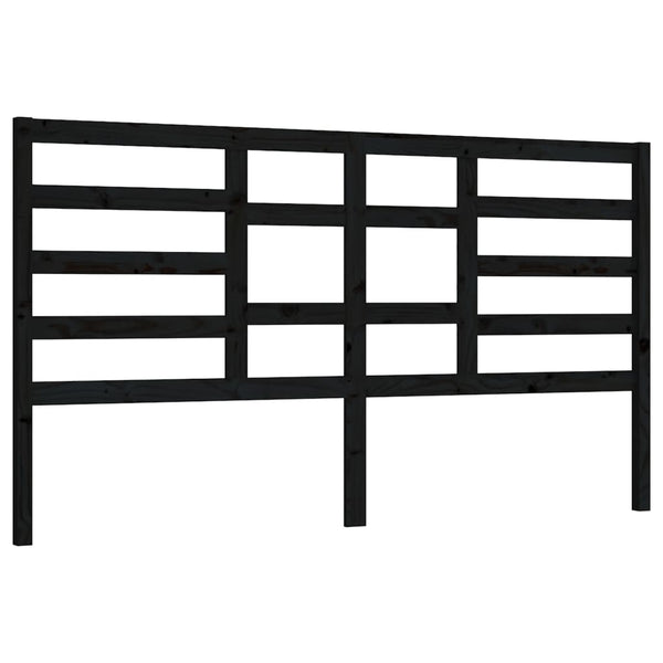 Schwarzes Bettkopfteil 206 cm Kiefer Massivholz