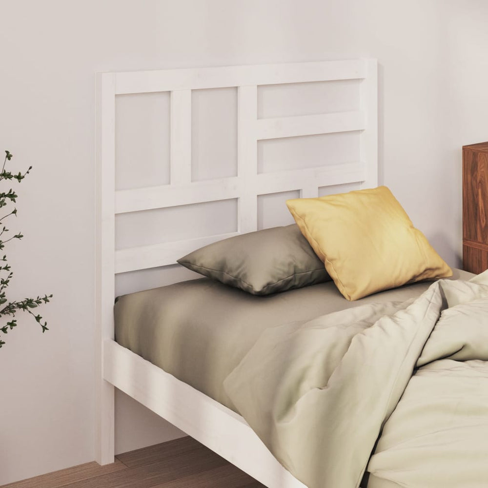 Weißes Bett Kopfteil Kiefer Massivholz 81 cm