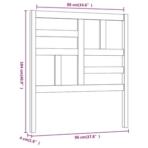 Weißes Bett Kopfteil 96x104 cm Kiefer Massivholz