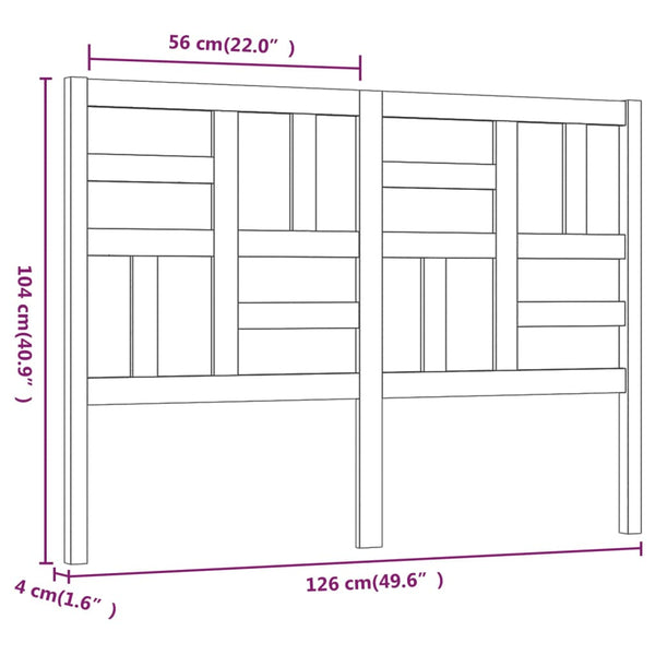Graues Kiefer Massivholz Kopfteil 126cm
