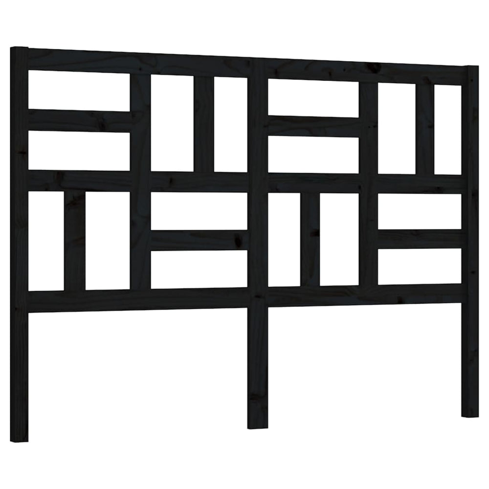 Schwarzes Kiefer Massivholz Kopfteil 126cm