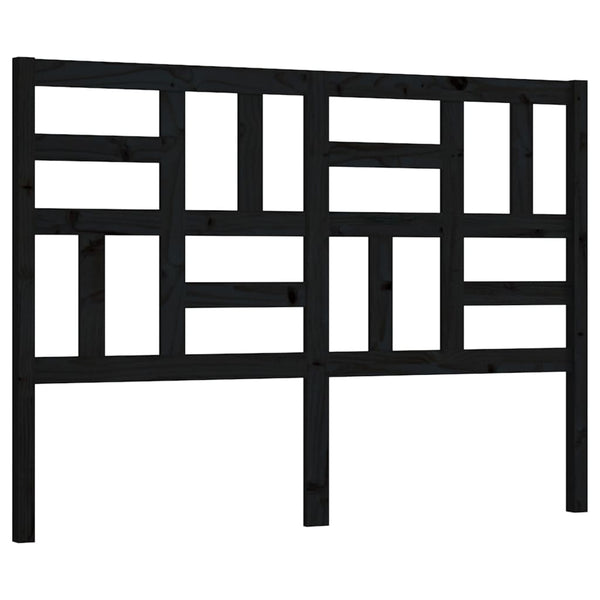 Schwarzes Kiefer Massivholz Kopfteil 126cm