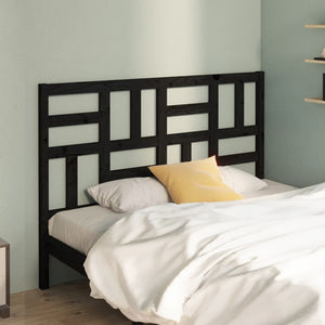 Schwarzes Kiefer Massivholz Kopfteil 126cm