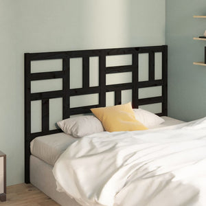 Schwarzes Kiefer Massivholz Kopfteil 126cm
