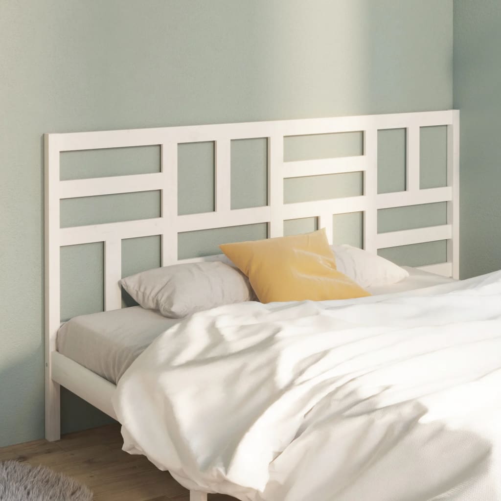 Weißes Bett Kopfteil 206cm Kiefer Massivholz