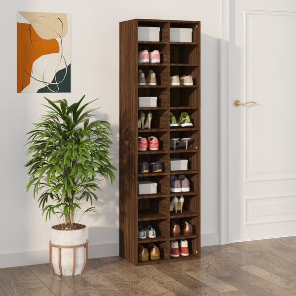 Schuhregal Braun Eiche 54x34x183 cm
