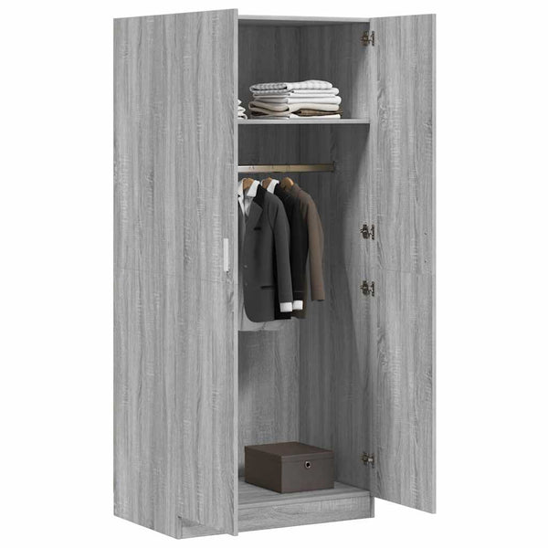 Kleiderschrank Grau Sonoma 80x52x180 cm