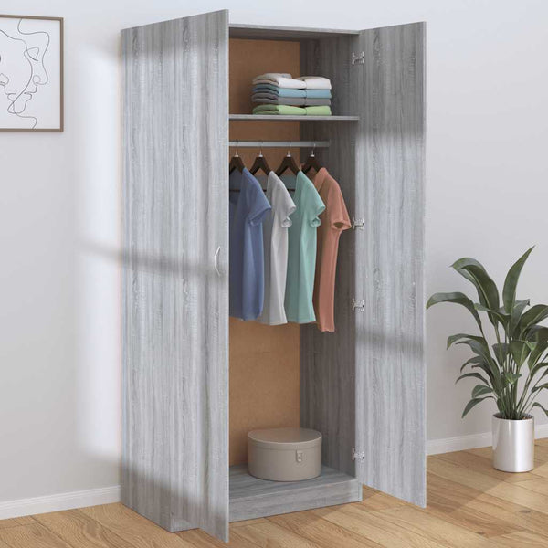 Kleiderschrank Grau Sonoma 90x200 cm