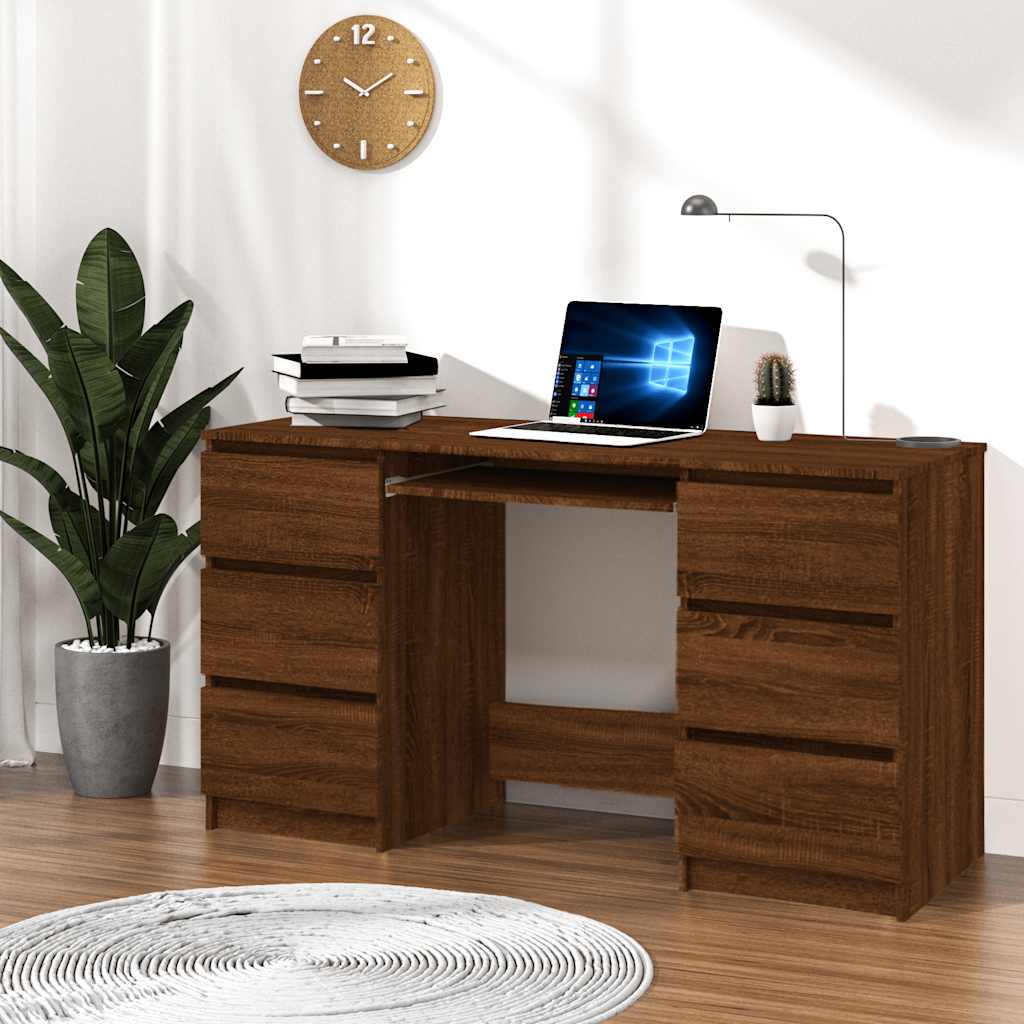 Schreibtisch Braun Eichen-Optik 140 cm