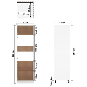 Kühlumbauschrank Lyon Grau Sonoma 60x207 cm