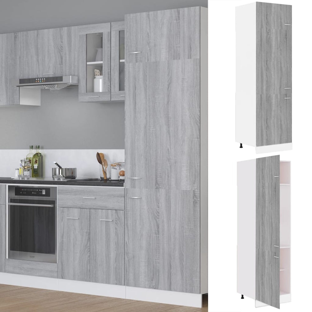 Kühlumbauschrank Lyon Grau Sonoma 60x207 cm