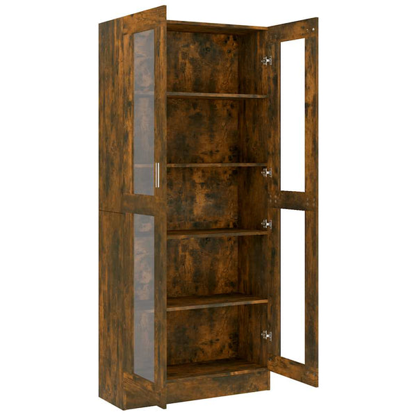 Vitrinenschrank Räuchereiche 82,5x185 cm