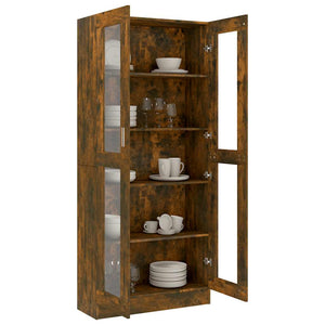 Vitrinenschrank Räuchereiche 82,5x185 cm