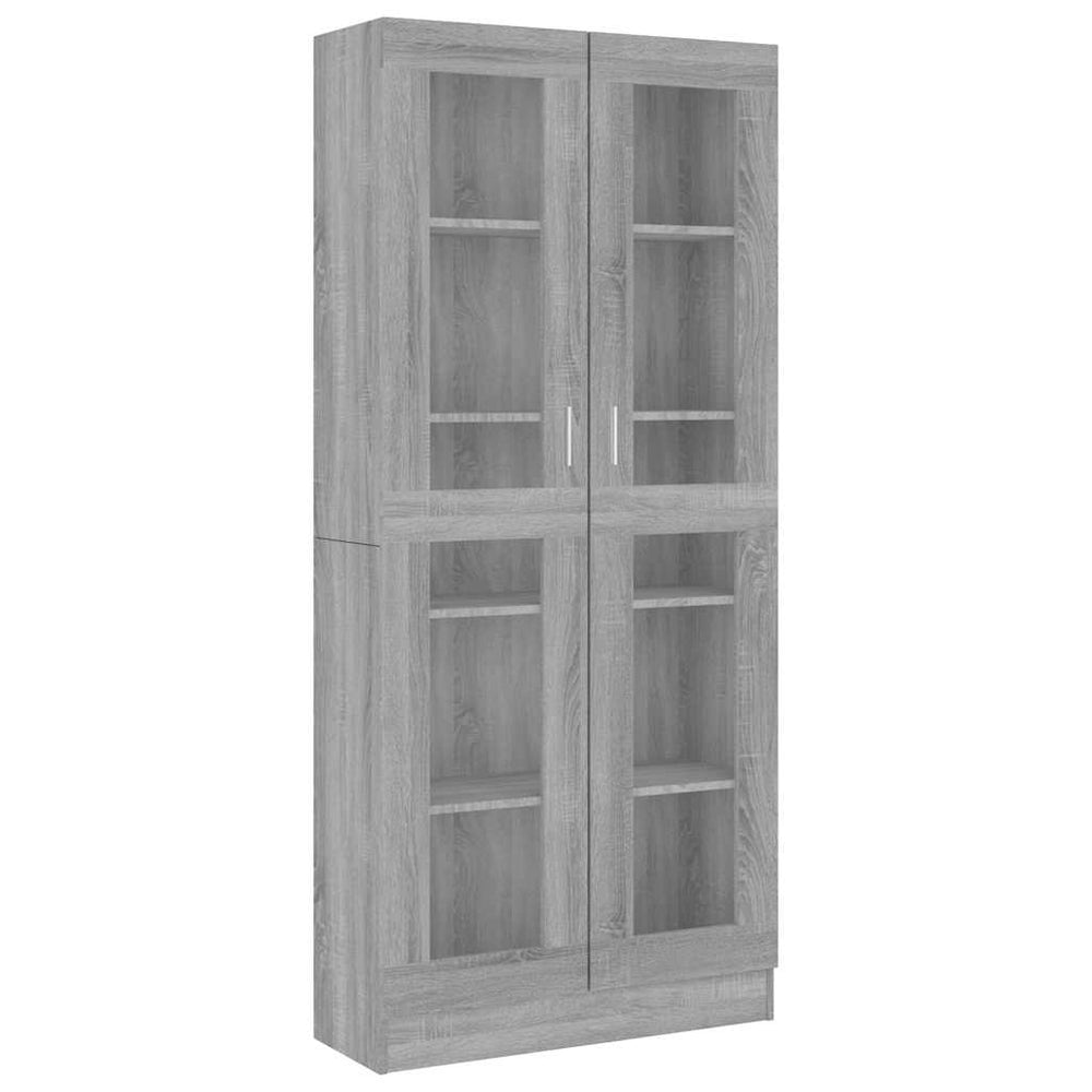 vidaXL Vitrine gris sonoma 82,5x30,5x185 cm bois d'ingénierie