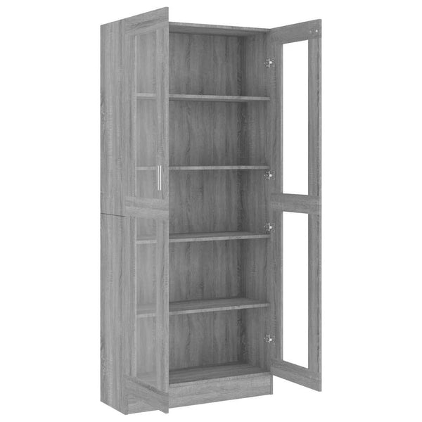 Vitrinenschrank Grau Sonoma 185 cm Hoch