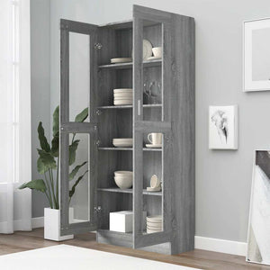 Vitrinenschrank Grau Sonoma 185 cm Hoch