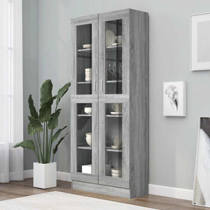 Vitrinenschrank Grau Sonoma 185 cm Hoch