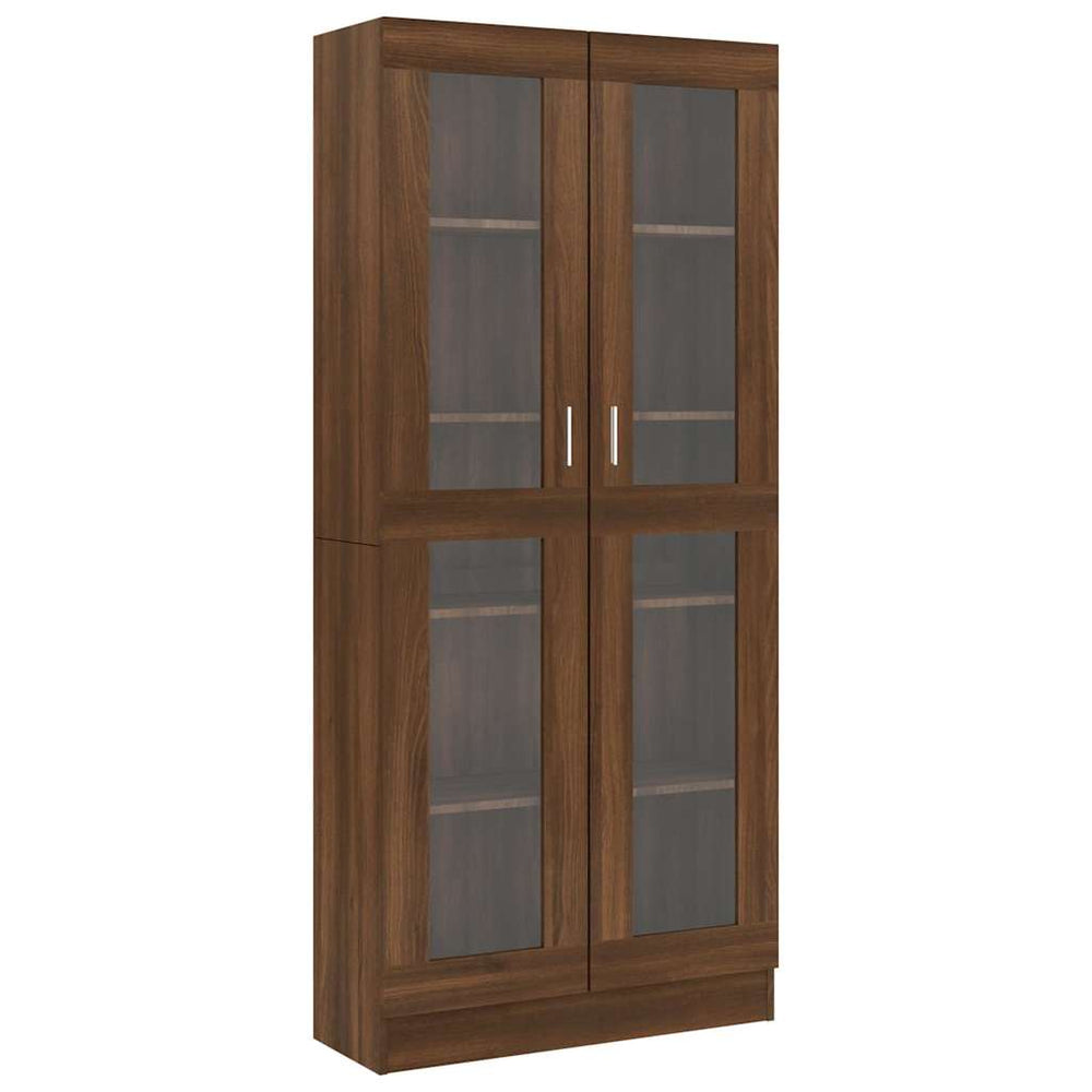 Vitrinenschrank Braun Eichen-Optik 185 cm